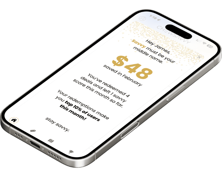 Chewsavvy app features on phone